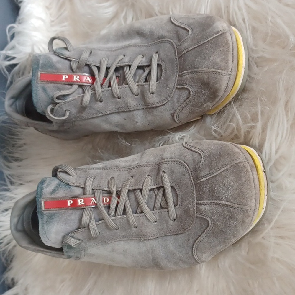 Prada Men's Suede Sneakers - Picture 1 of 16
